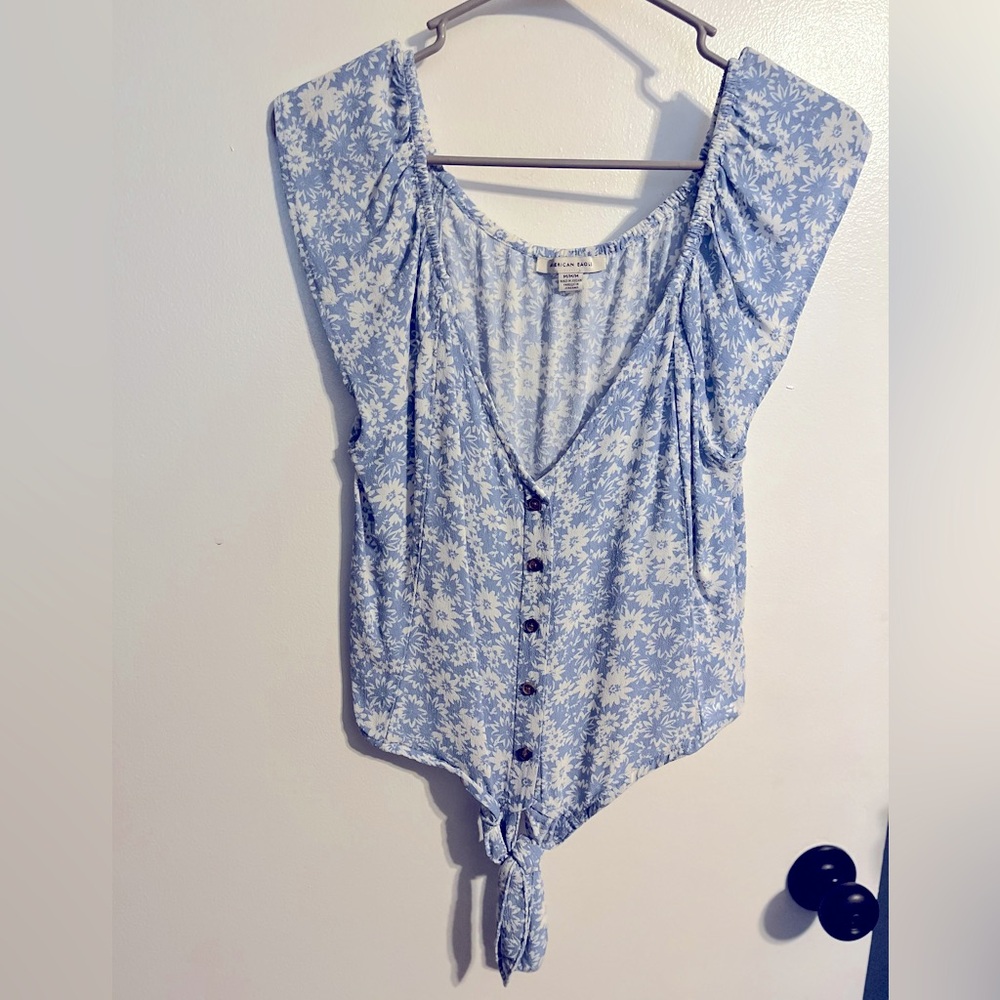 American Eagle Cropped Tie Top (M)